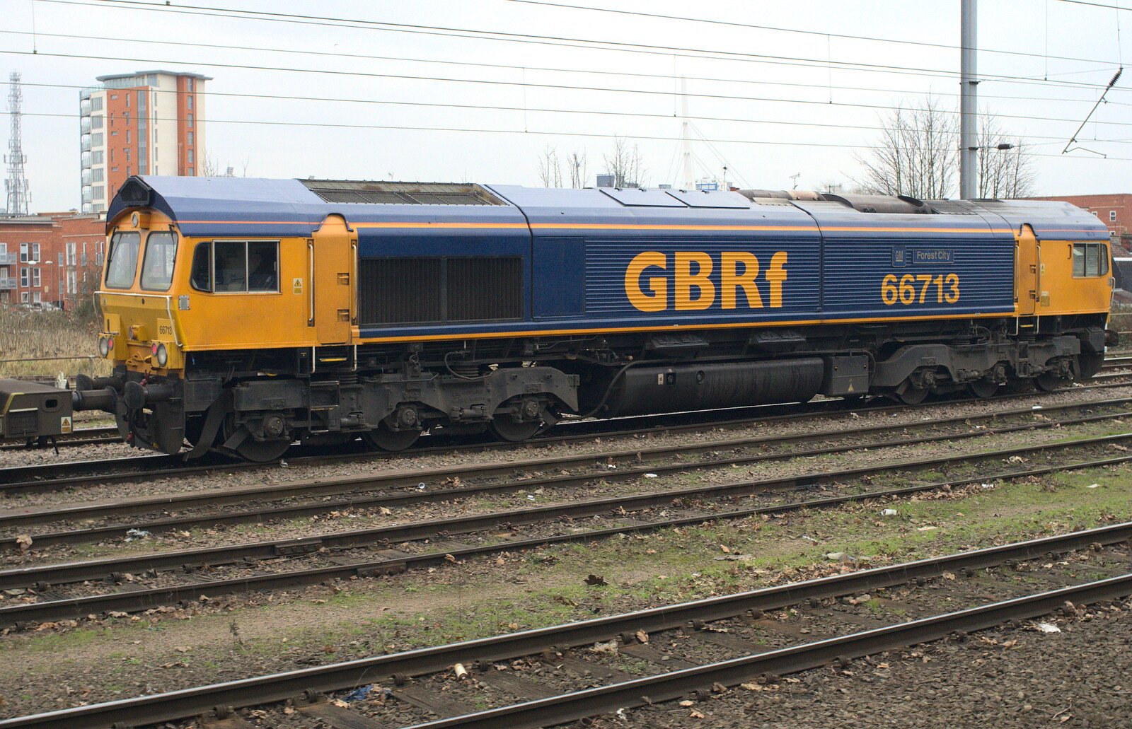 One of the Class 66 'Sheds' in the goods yard from The Demolition of the Bacon Factory, Ipswich, Suffolk - 20th February 2013