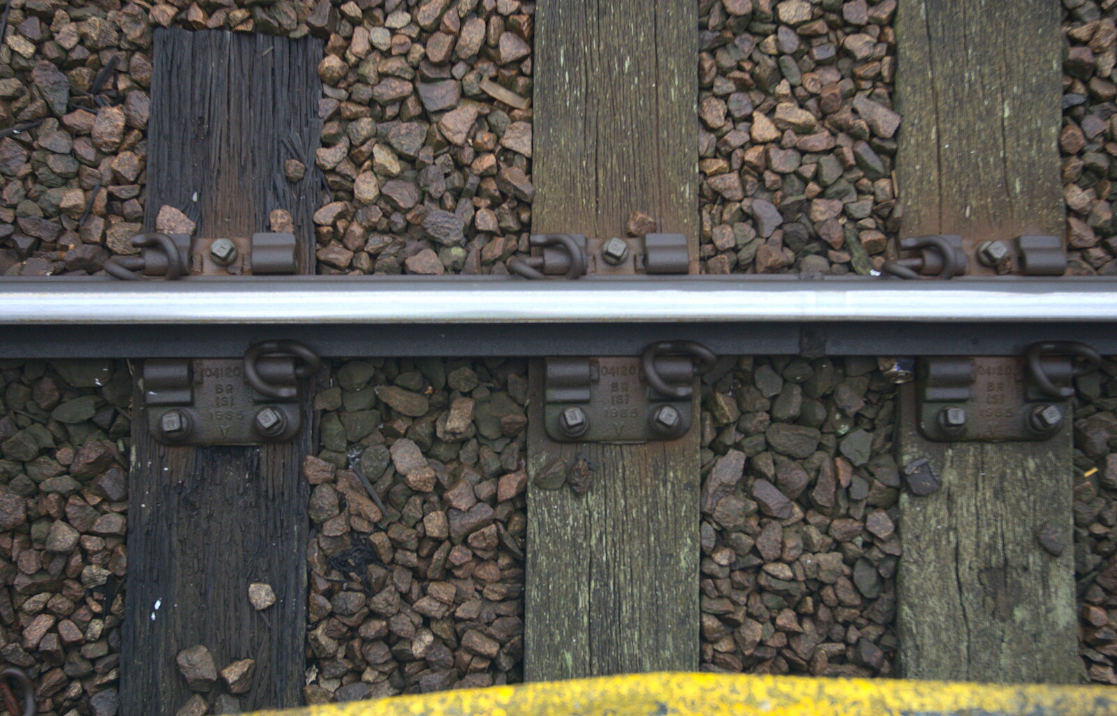 Rails set in wooden sleepers from The Demolition of the Bacon Factory, Ipswich, Suffolk - 20th February 2013