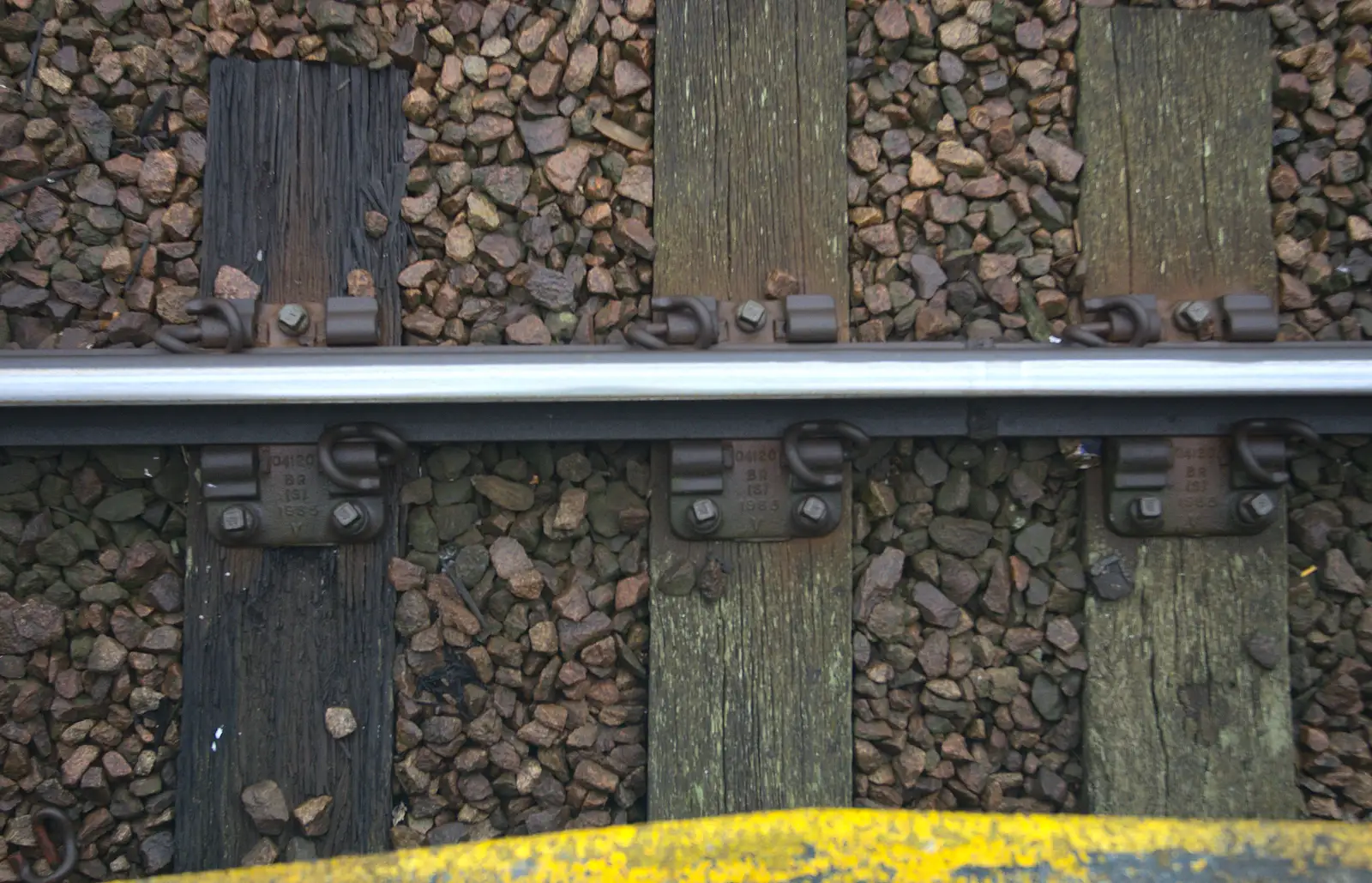 Rails set in wooden sleepers, from The Demolition of the Bacon Factory, Ipswich, Suffolk - 20th February 2013