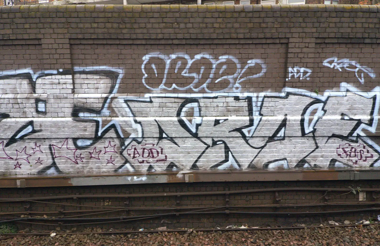 More silver graffiti, from The Demolition of the Bacon Factory, Ipswich, Suffolk - 20th February 2013