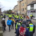 Police a spread out up Mill Road, An Anti-Fascist March, Mill Road, Cambridge - 23rd February 2013