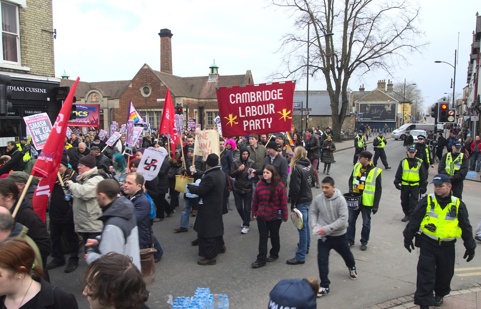 Mill Road action from An Anti-Fascist March, Mill Road, Cambridge - 23rd February 2013