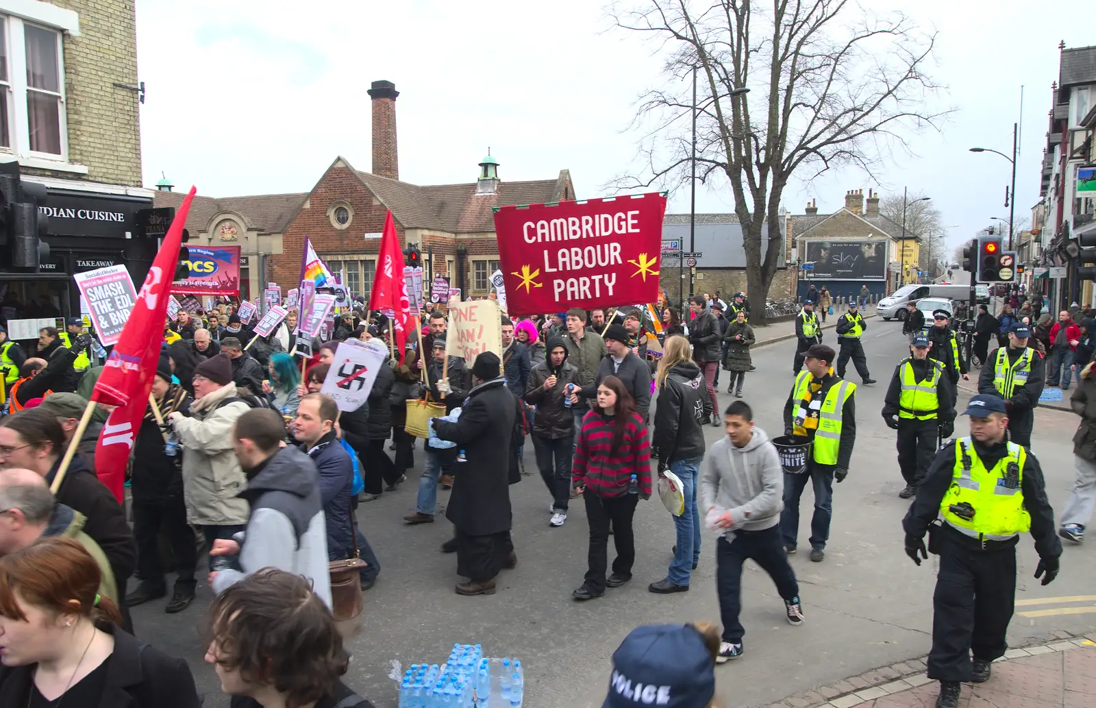 Mill Road action, from An Anti-Fascist March, Mill Road, Cambridge - 23rd February 2013