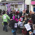 A random group heads up Mill Street, An Anti-Fascist March, Mill Road, Cambridge - 23rd February 2013