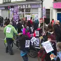 A random group heads up Mill Street, An Anti-Fascist March, Mill Road, Cambridge - 23rd February 2013