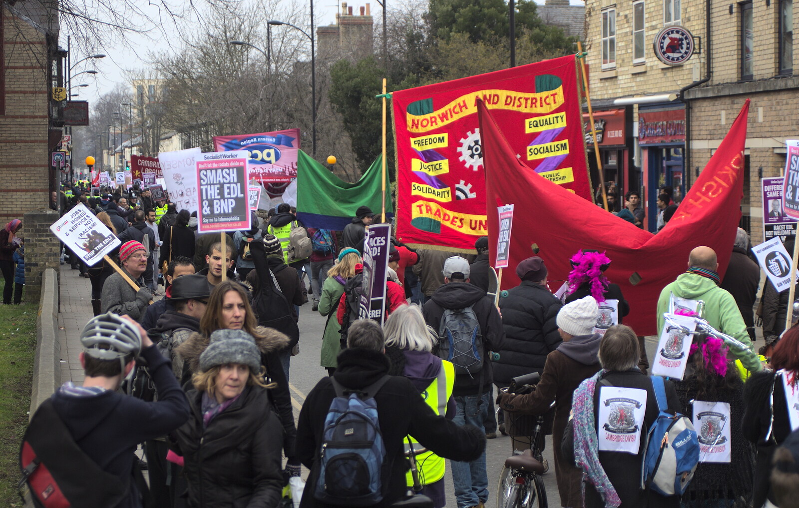 Norwich Trades Union representation from An Anti-Fascist March, Mill Road, Cambridge - 23rd February 2013