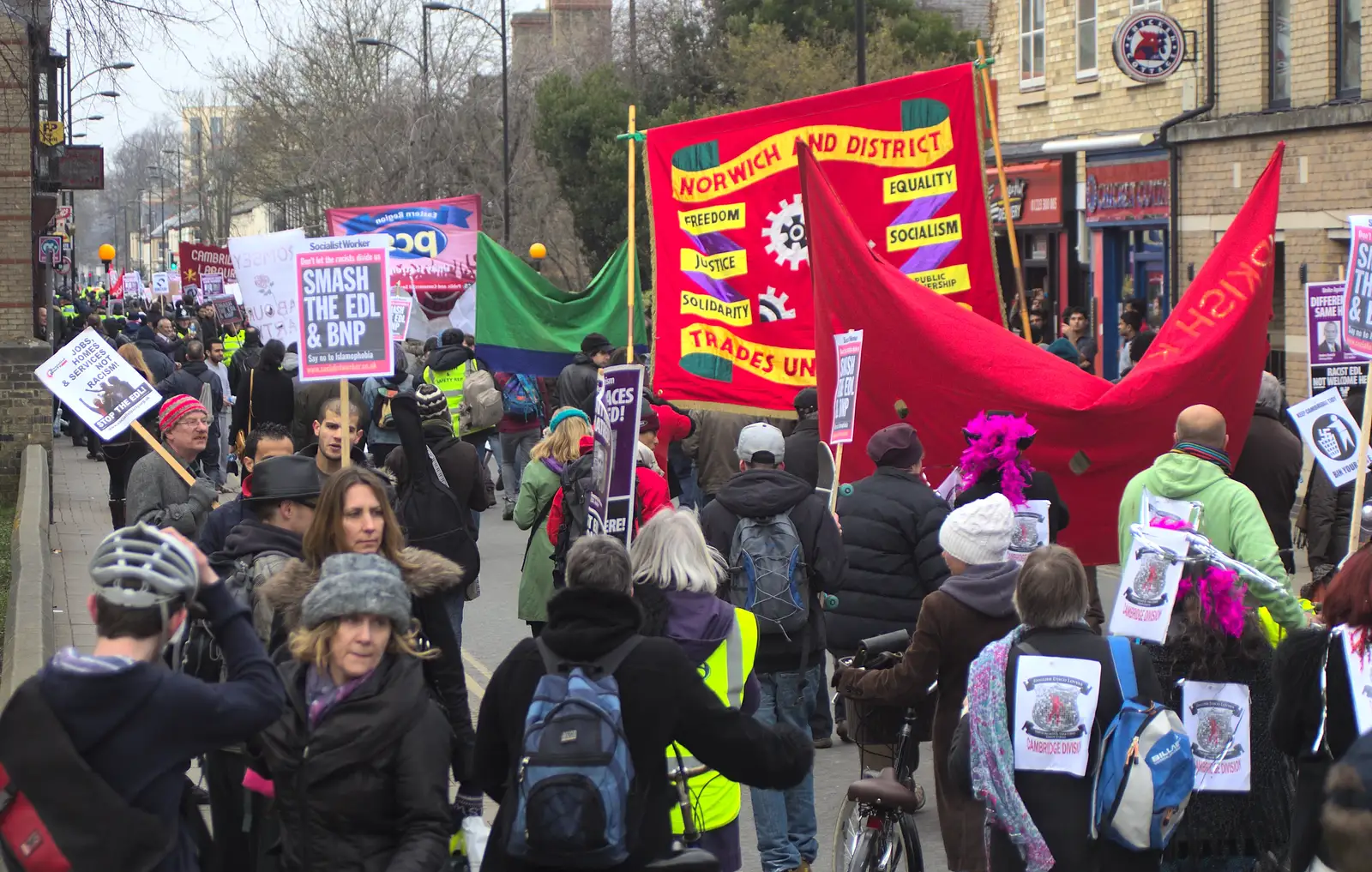 Norwich Trades Union representation, from An Anti-Fascist March, Mill Road, Cambridge - 23rd February 2013