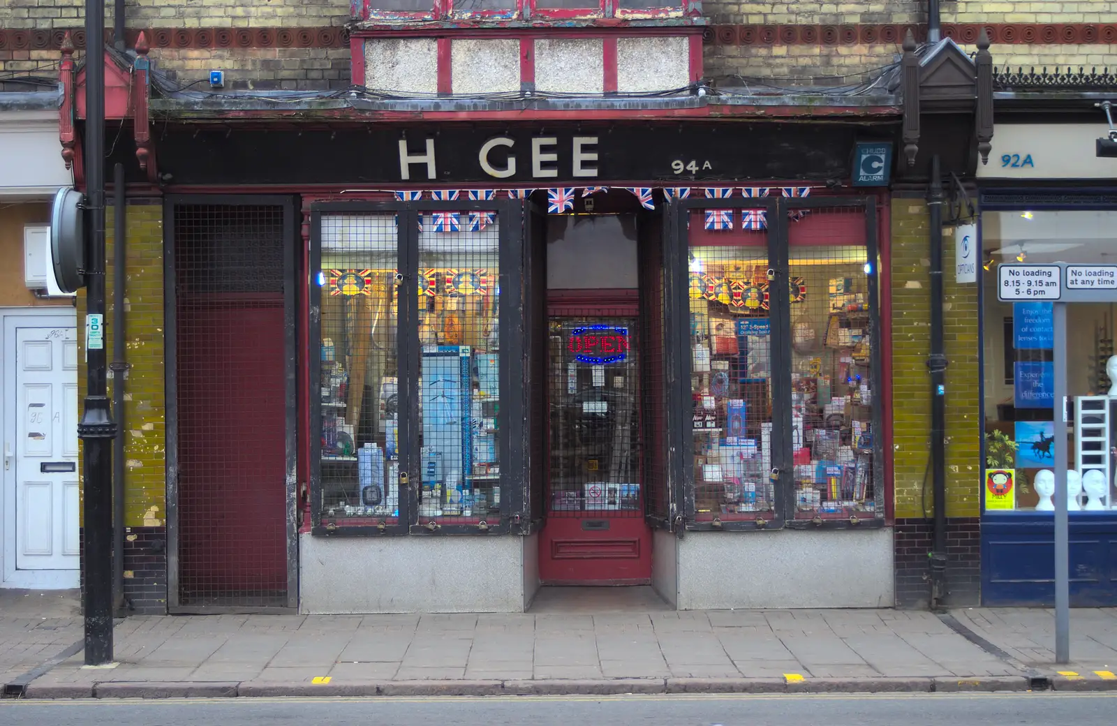 The unfeasably old-school 'H Gee' of Mill Road, from An Anti-Fascist March, Mill Road, Cambridge - 23rd February 2013