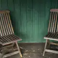 A pair of teak garden chairs, A Walk around Bressingham Winter Garden, Bressingham, Norfolk - 3rd March 2013