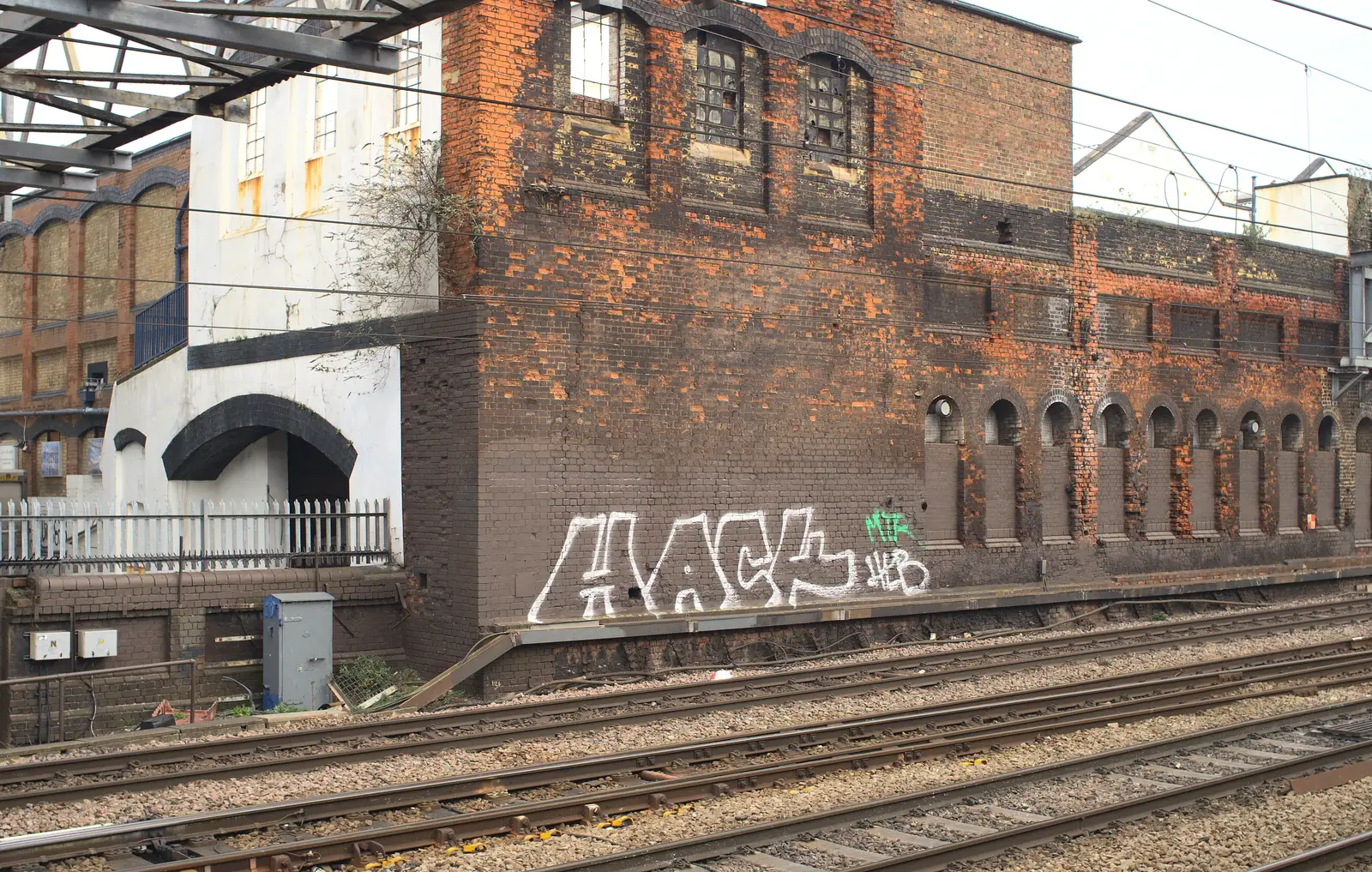 Hack graffiti near Liverpool Street, from Demolition of the Bacon Factory, and Railway Dereliction, Ipswich and London - 5th March 2013