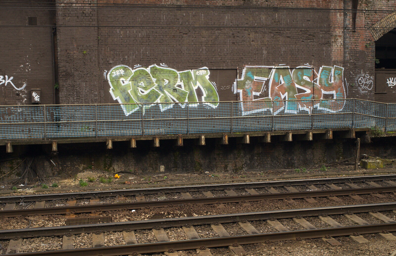 Ferm and Easy graffiti from Demolition of the Bacon Factory, and Railway Dereliction, Ipswich and London - 5th March 2013