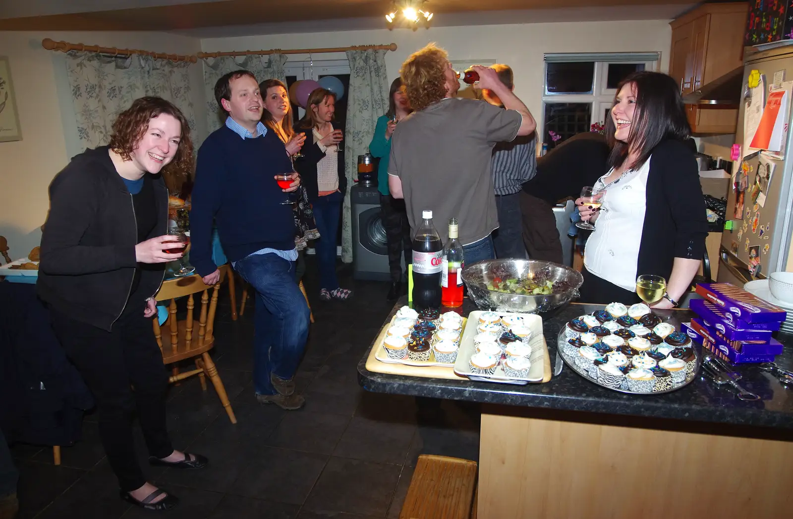 In the kitchen, from Mikey P and Andy's 40th Birthday, Thorpe Abbots, Norfolk - 16th March 2013