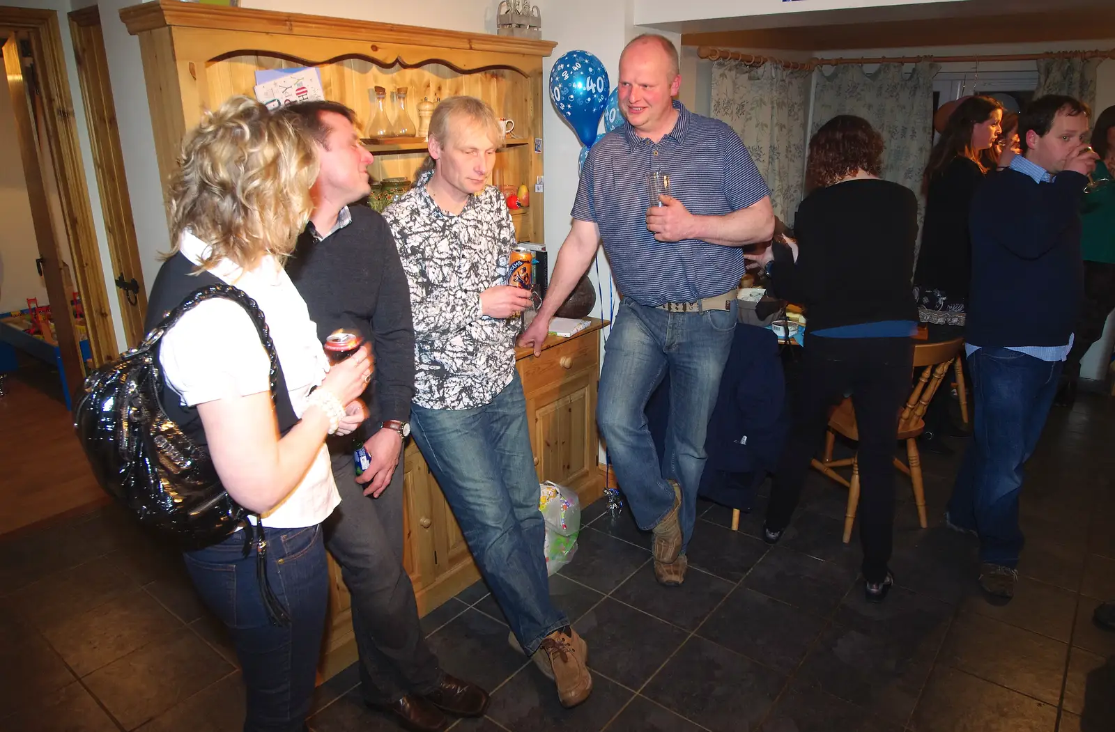 Back in the kitchen, from Mikey P and Andy's 40th Birthday, Thorpe Abbots, Norfolk - 16th March 2013