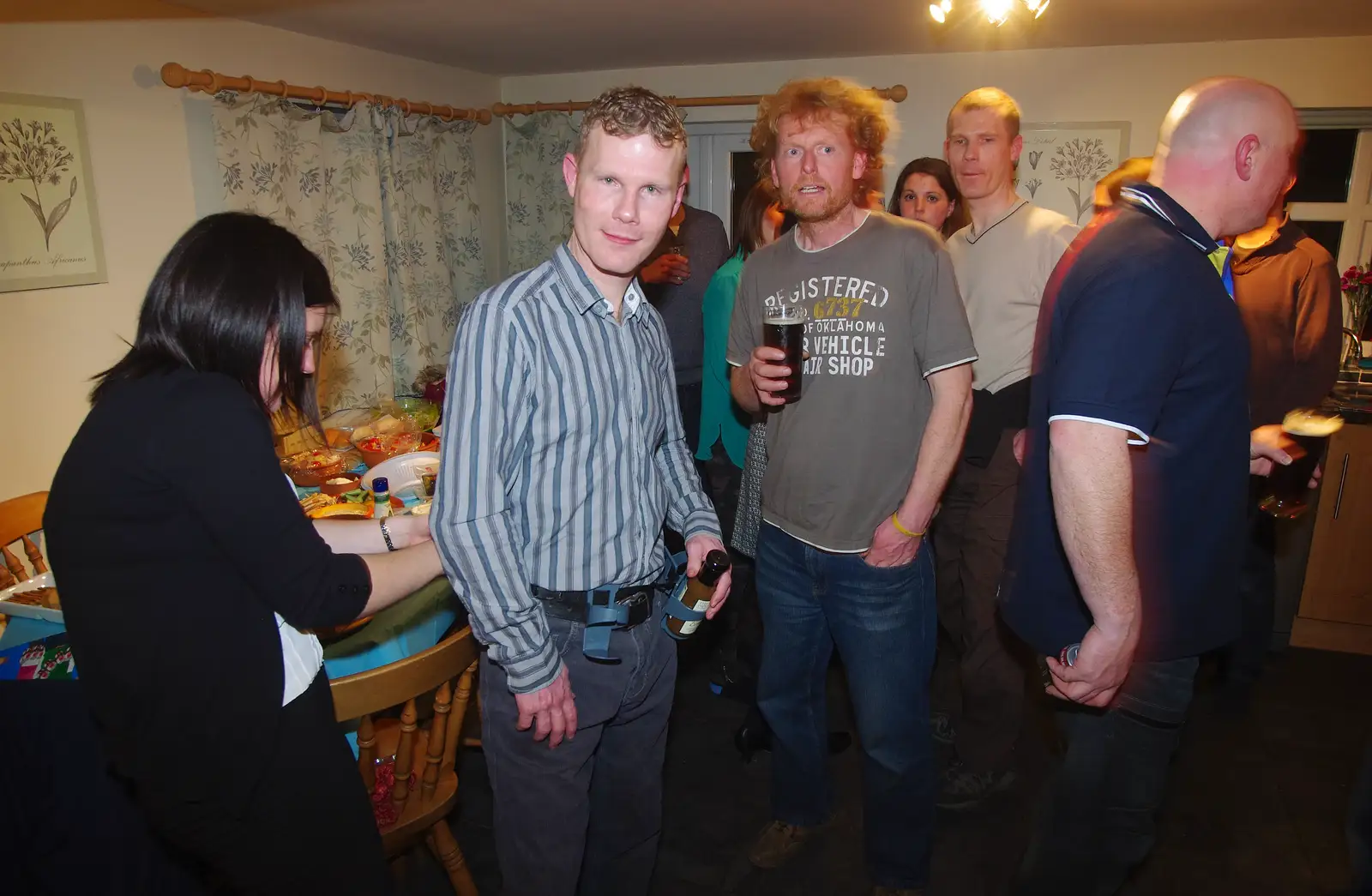 Mikey - with beer-holster installed - and Wavy, from Mikey P and Andy's 40th Birthday, Thorpe Abbots, Norfolk - 16th March 2013