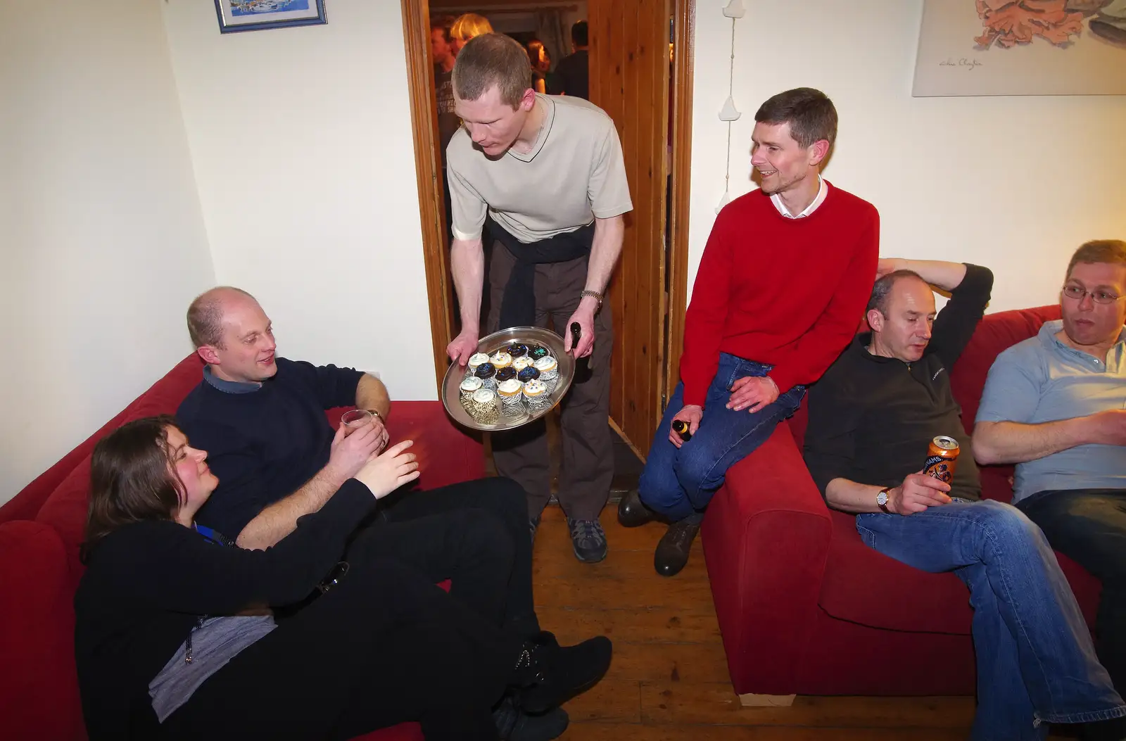 Andy moves on with the cupcakes, from Mikey P and Andy's 40th Birthday, Thorpe Abbots, Norfolk - 16th March 2013