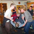 Mikey-P is put back on the floor, Mikey P and Andy's 40th Birthday, Thorpe Abbots, Norfolk - 16th March 2013