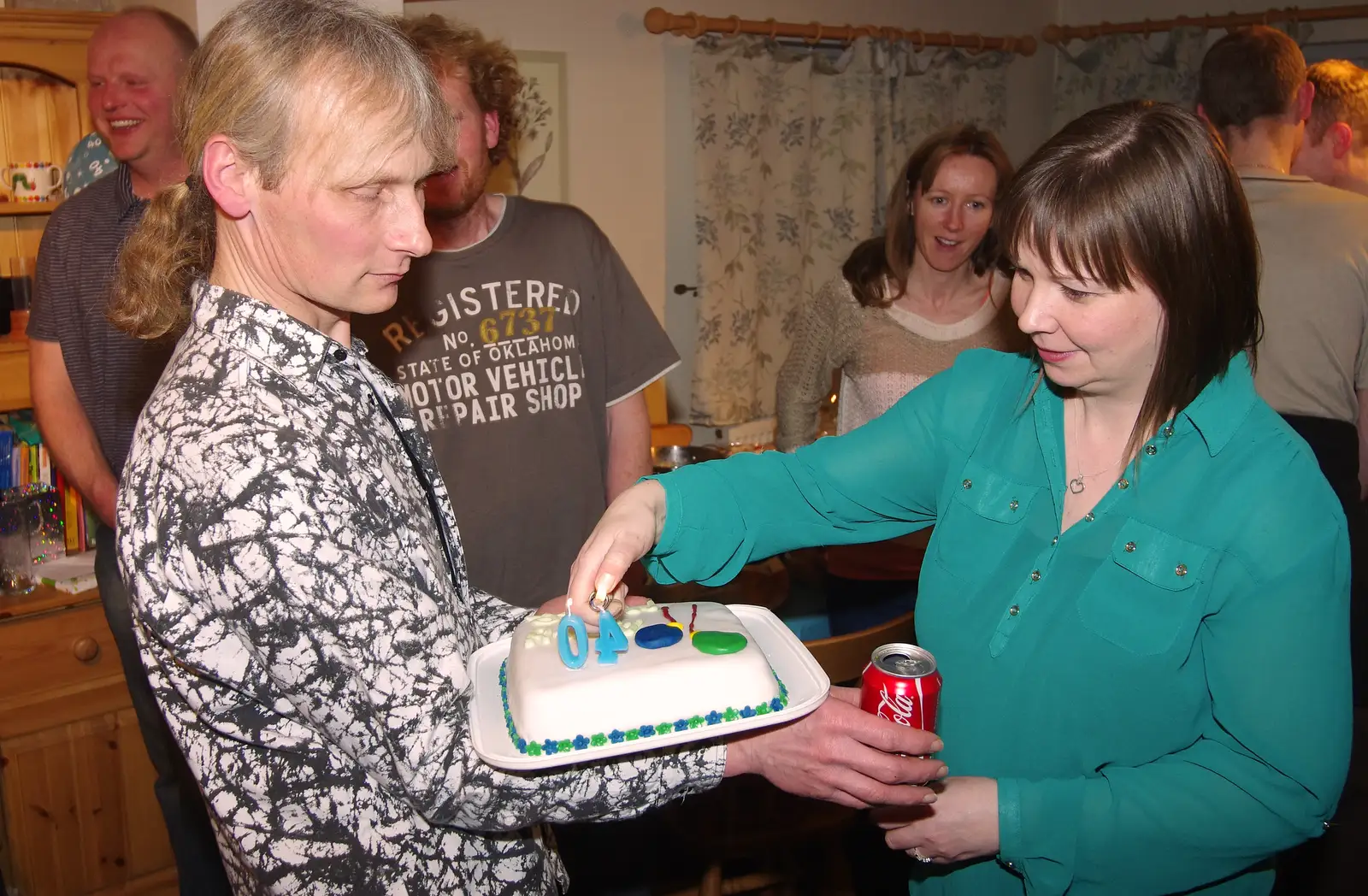 A 40th birthday cake, from Mikey P and Andy's 40th Birthday, Thorpe Abbots, Norfolk - 16th March 2013