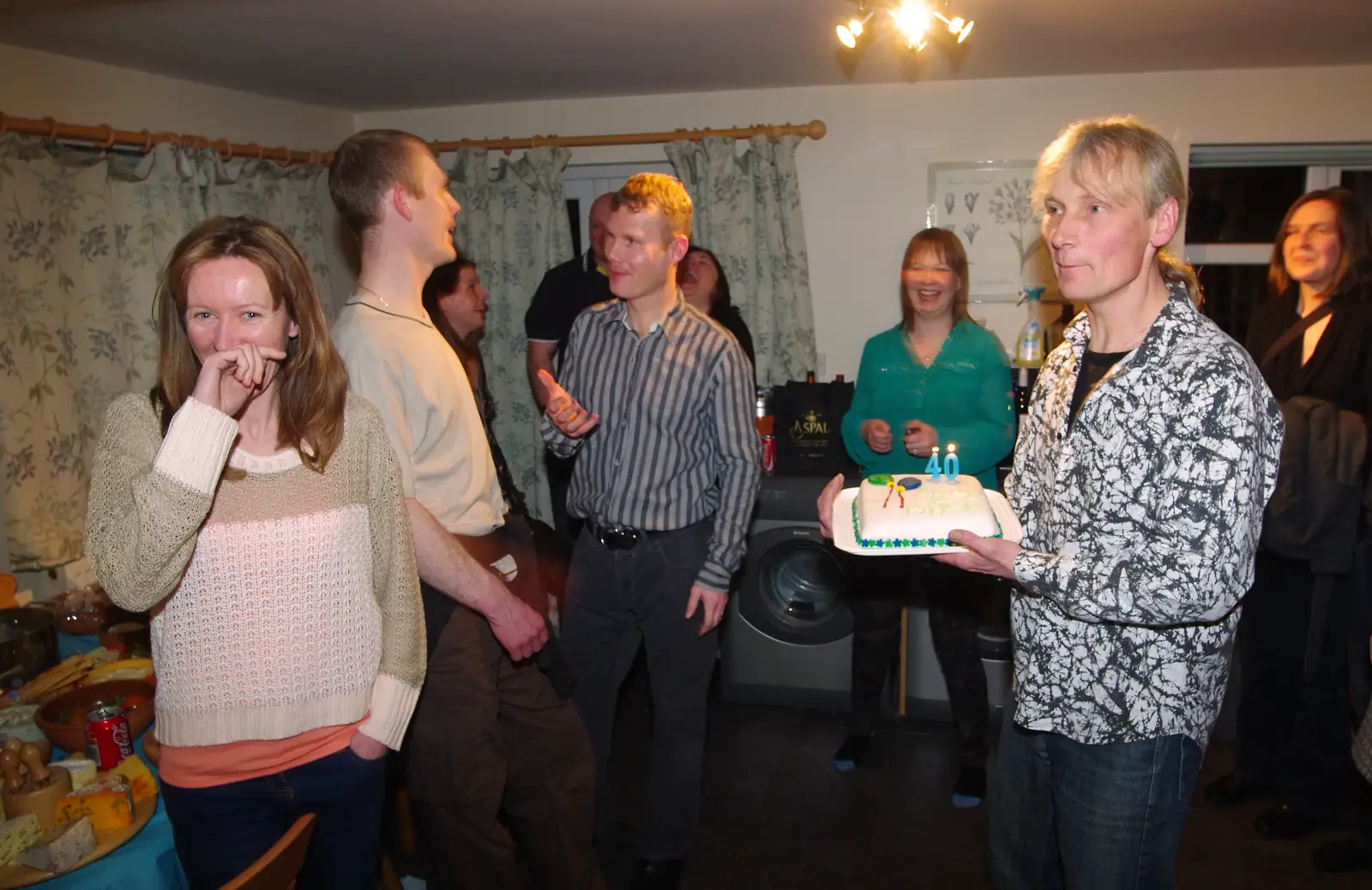 Jimmy's got the cake, from Mikey P and Andy's 40th Birthday, Thorpe Abbots, Norfolk - 16th March 2013