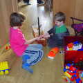 Rowan and Fred play with Playmobil, A Trip to Highcliffe Castle, Highcliffe, Dorset - 18th March 2013