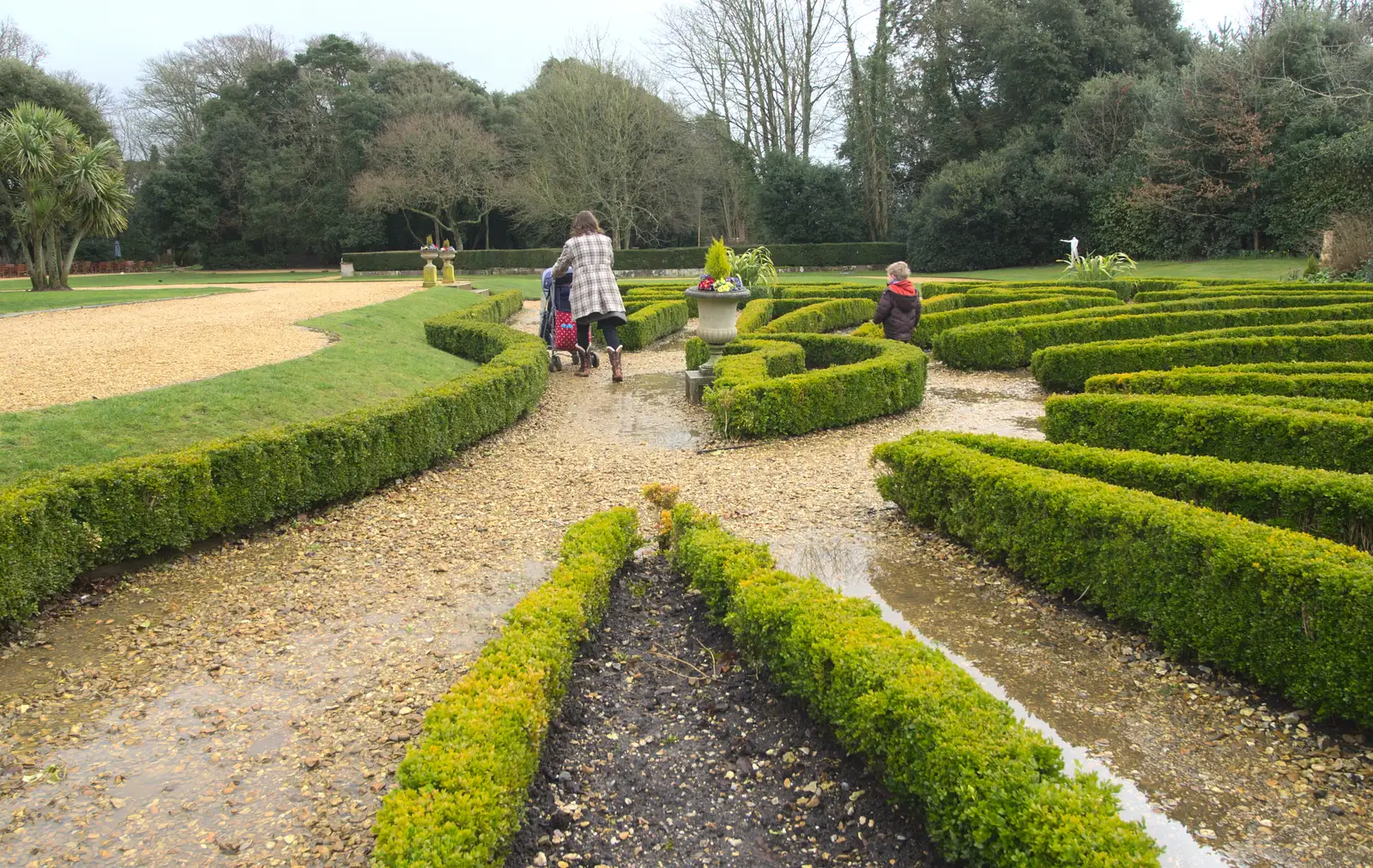 Isobel pushes the buggy around, from A Trip to Highcliffe Castle, Highcliffe, Dorset - 18th March 2013