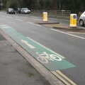 The world's most pointless cycle lane on the A337, A Trip to Highcliffe Castle, Highcliffe, Dorset - 18th March 2013