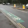 The world's most pointless cycle lane on the A337, A Trip to Highcliffe Castle, Highcliffe, Dorset - 18th March 2013