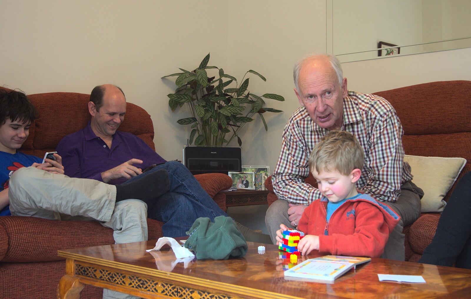 Fred plays with Lego as Bob looks on from A Trip to Highcliffe Castle, Highcliffe, Dorset - 18th March 2013