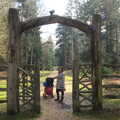Isobel pauses by a wooden gate, The Ornamental Drive, Rhinefield, New Forest - 20th March 2013