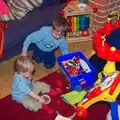 Harry and Fred play in the lounge, An Easter Visit from Da Gorls, Brome, Suffolk - 2nd April 2013