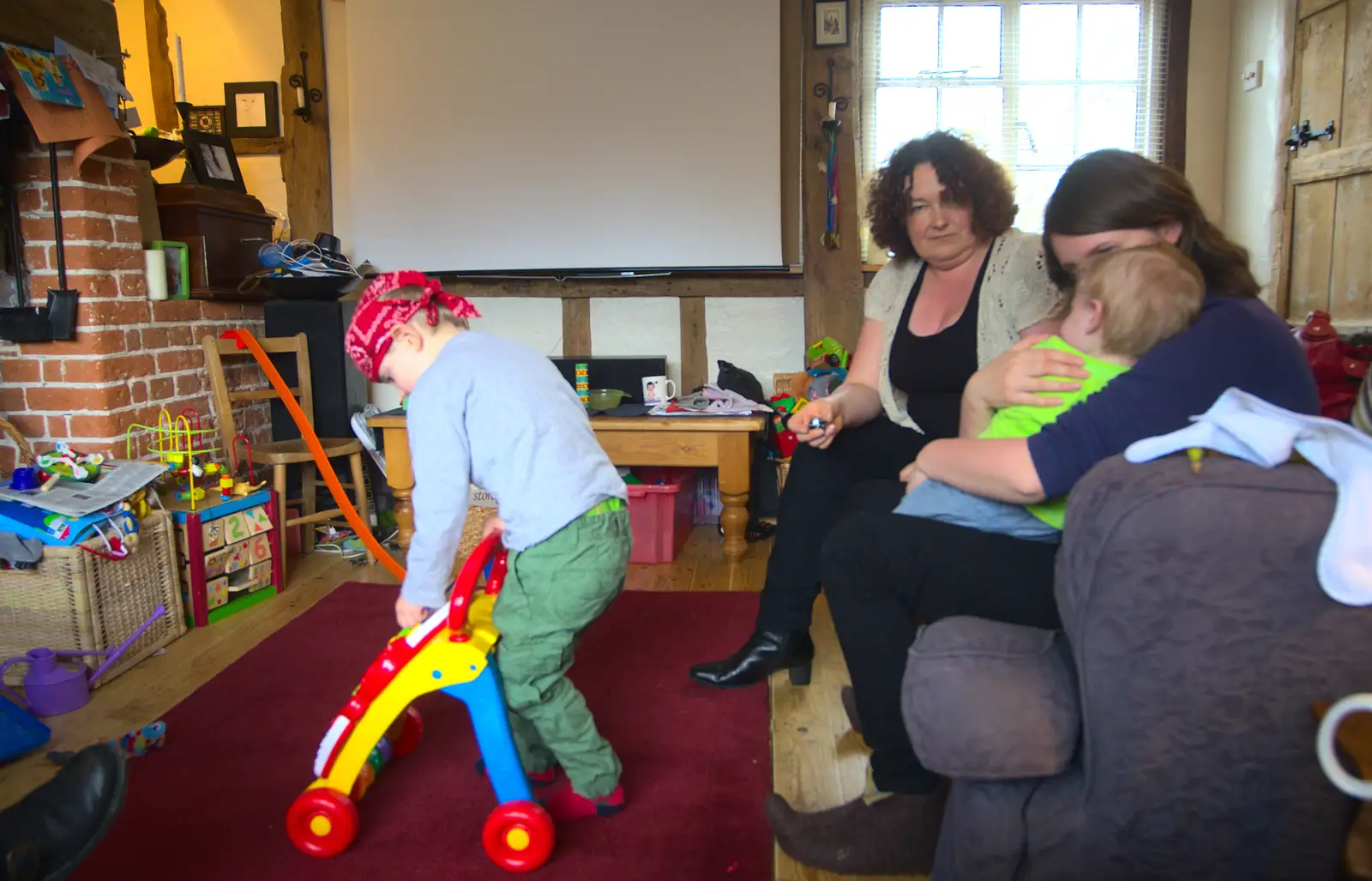 Back in the lounge, from An Easter Visit from Da Gorls, Brome, Suffolk - 2nd April 2013