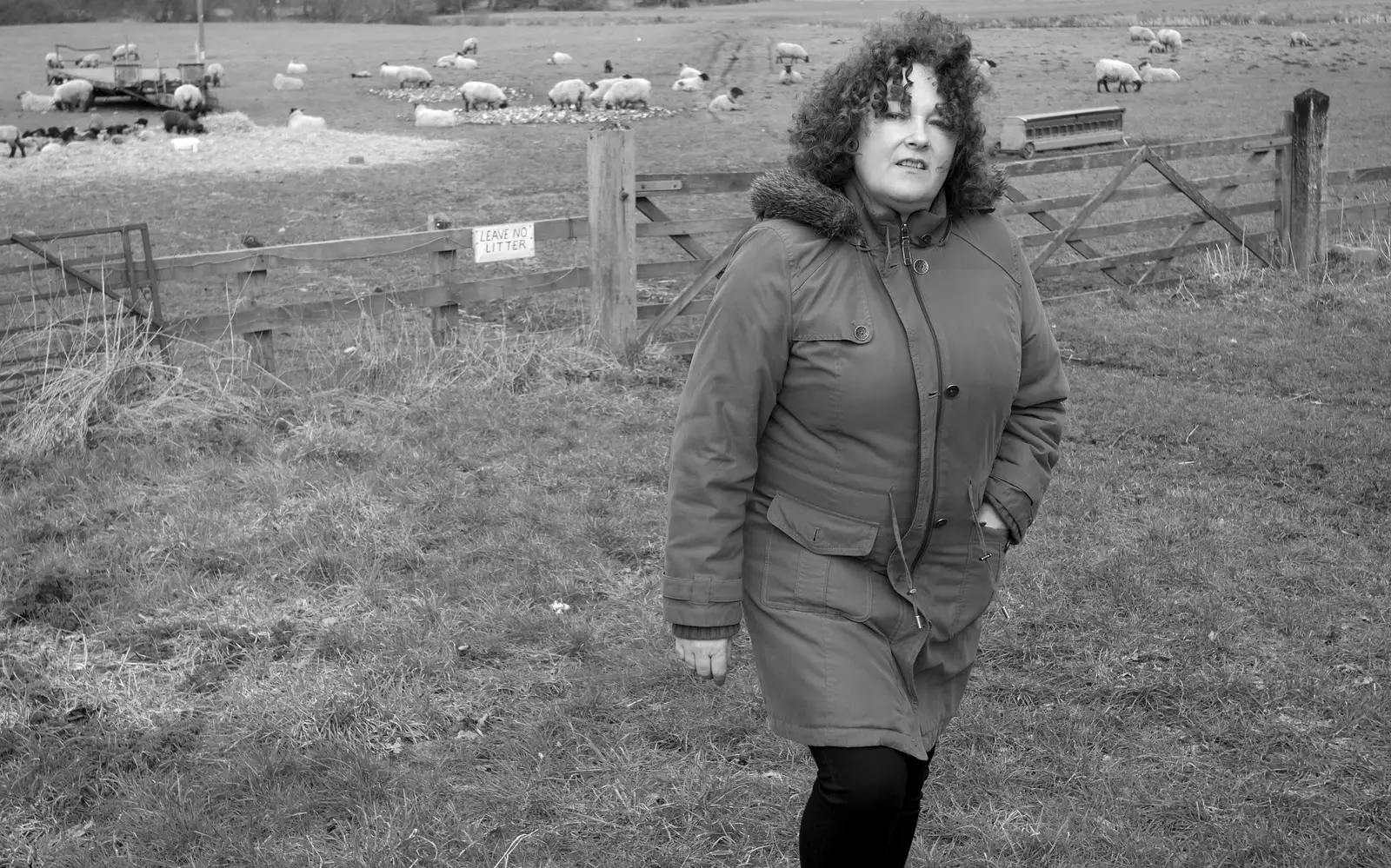 Louise stands around, from A Walk at Grandad's, Bramford Dereliction and BSCC at Yaxley, Eye, Suffolk - 2nd April 2013