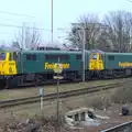 A pair of Class 86 locos, including 86612, A Walk at Grandad's, Bramford Dereliction and BSCC at Yaxley, Eye, Suffolk - 2nd April 2013