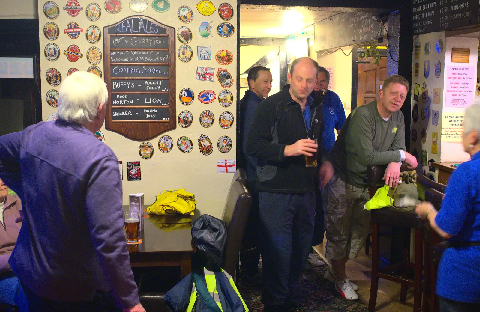 Paul, Gaz and Spam at the bar, from A Walk at Grandad's, Bramford Dereliction and BSCC at Yaxley, Eye, Suffolk - 2nd April 2013