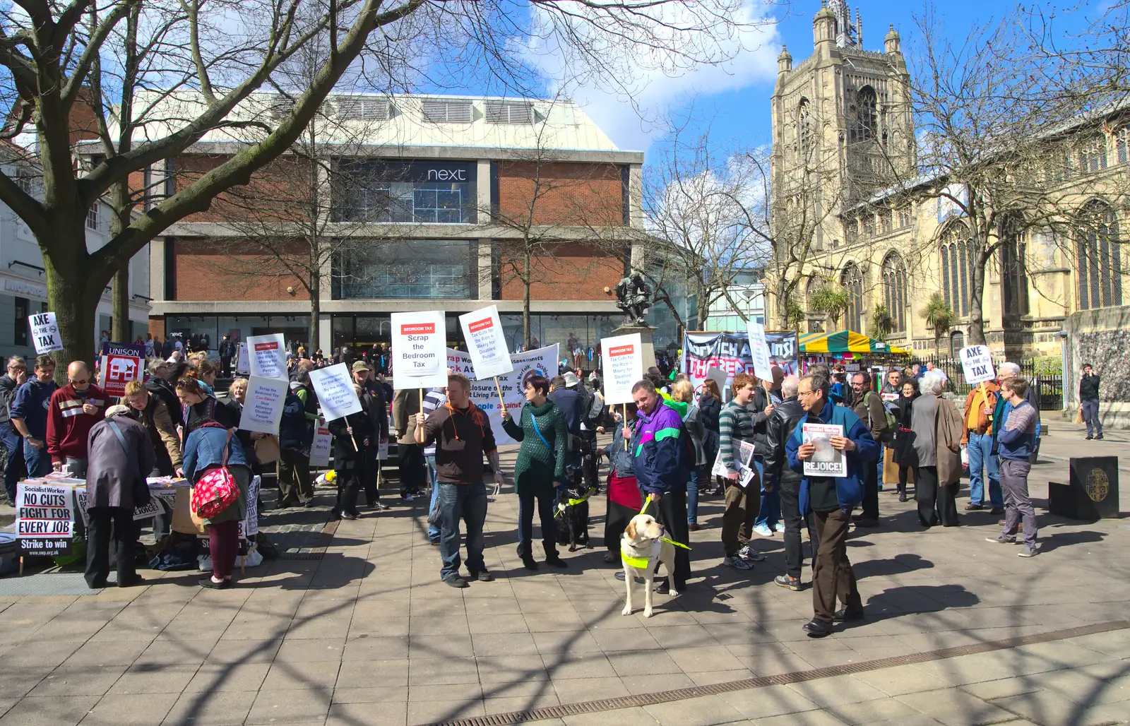 There's a demo going on on the Haymarket, from A Very Random Norwich Day, and The BBs at Laxfield, Norfolk and Suffolk - 13th April 2013