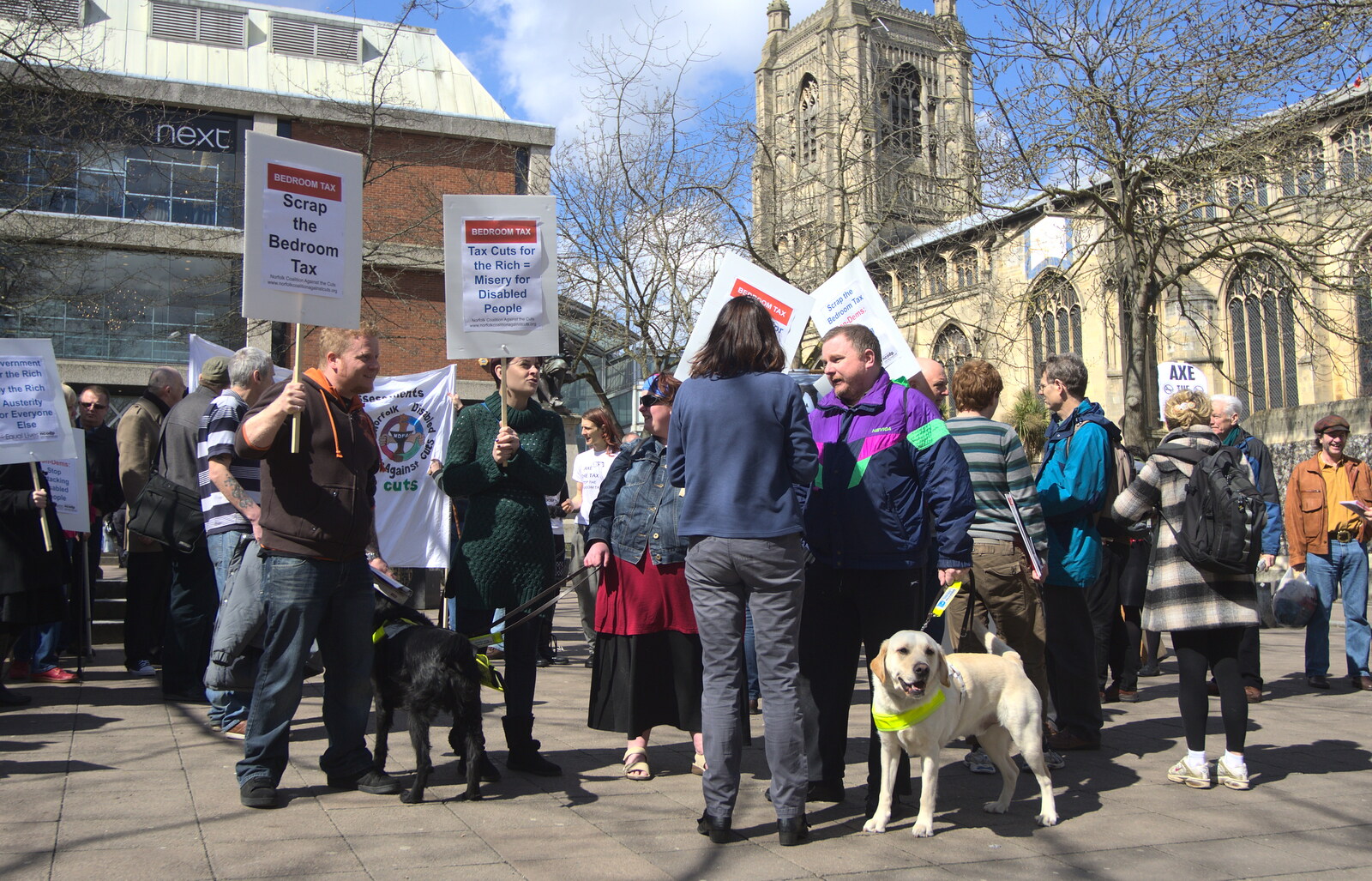 The dog looks somewhat fed up of protesting from A Very Random Norwich Day, and The BBs at Laxfield, Norfolk and Suffolk - 13th April 2013