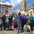 The dog looks somewhat fed up of protesting, A Very Random Norwich Day, and The BBs at Laxfield, Norfolk and Suffolk - 13th April 2013