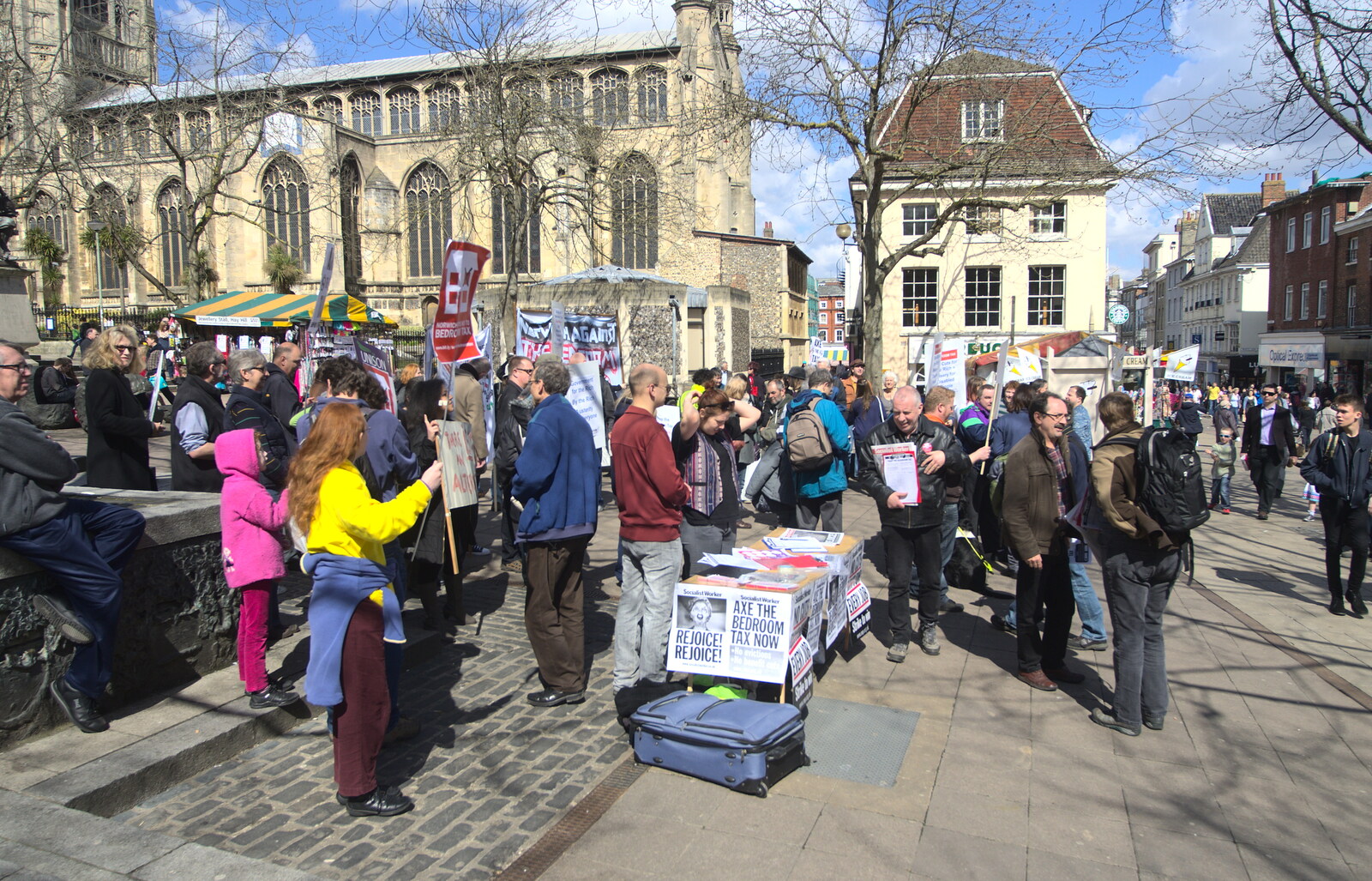A mini 'bedroom tax' protest from A Very Random Norwich Day, and The BBs at Laxfield, Norfolk and Suffolk - 13th April 2013