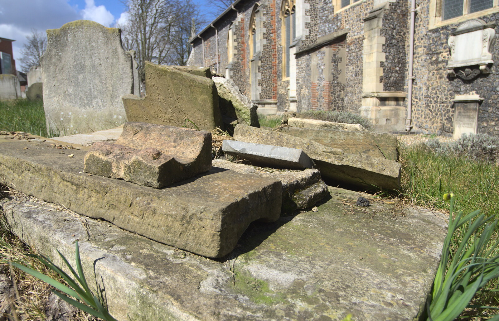 A pile of gravestones from A Very Random Norwich Day, and The BBs at Laxfield, Norfolk and Suffolk - 13th April 2013