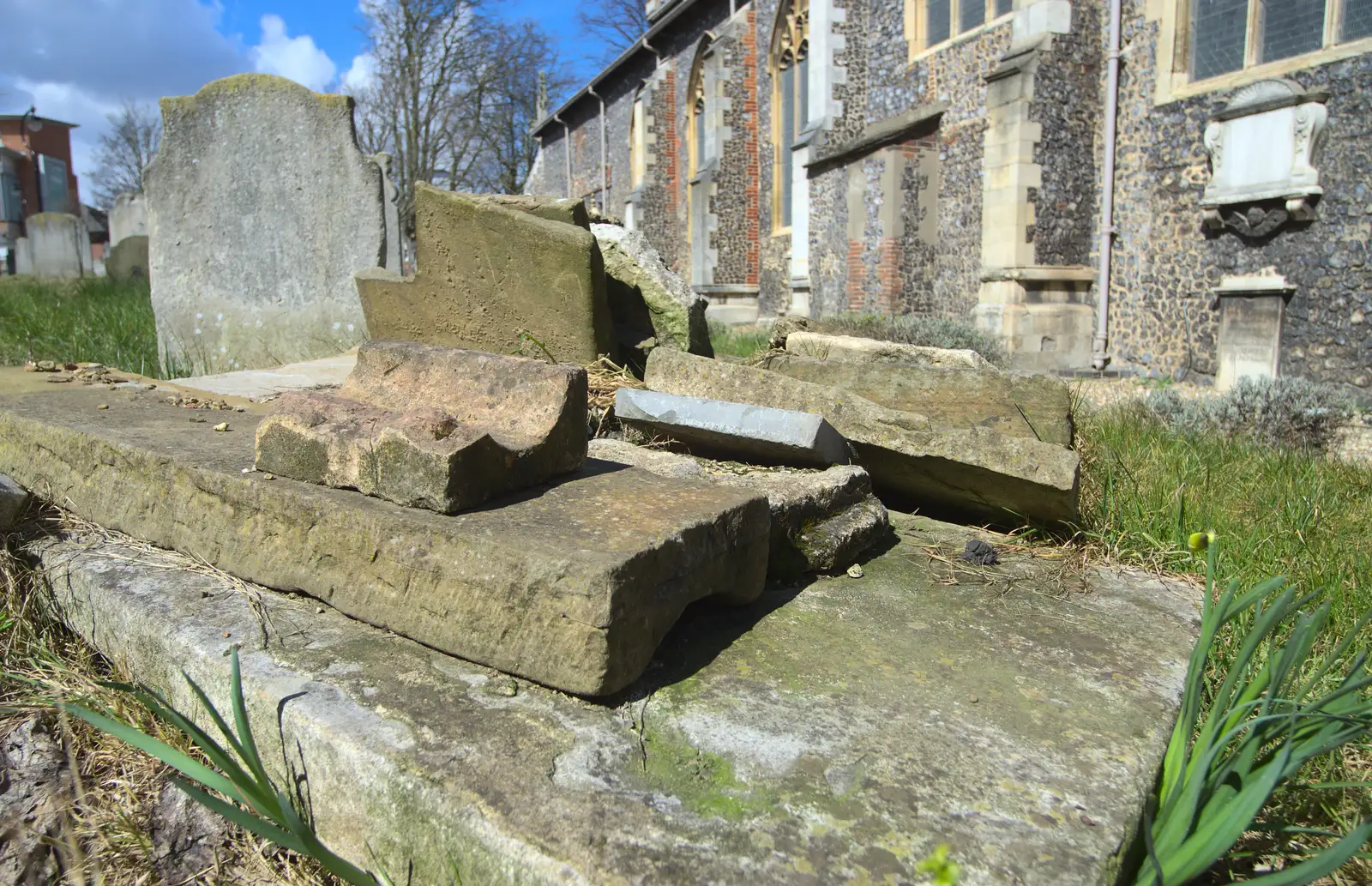 A pile of gravestones, from A Very Random Norwich Day, and The BBs at Laxfield, Norfolk and Suffolk - 13th April 2013