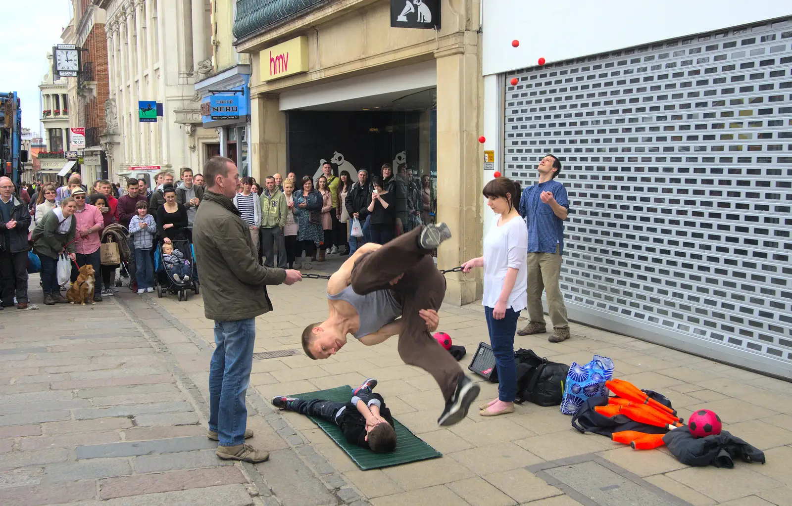 A jumper in mid air, from A Very Random Norwich Day, and The BBs at Laxfield, Norfolk and Suffolk - 13th April 2013