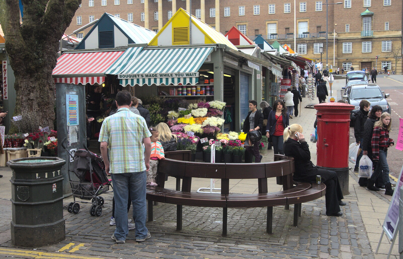 Cary's Norwich Market flower stall from A Very Random Norwich Day, and The BBs at Laxfield, Norfolk and Suffolk - 13th April 2013