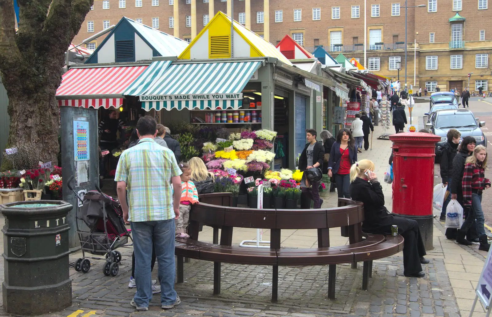 Cary's Norwich Market flower stall, from A Very Random Norwich Day, and The BBs at Laxfield, Norfolk and Suffolk - 13th April 2013