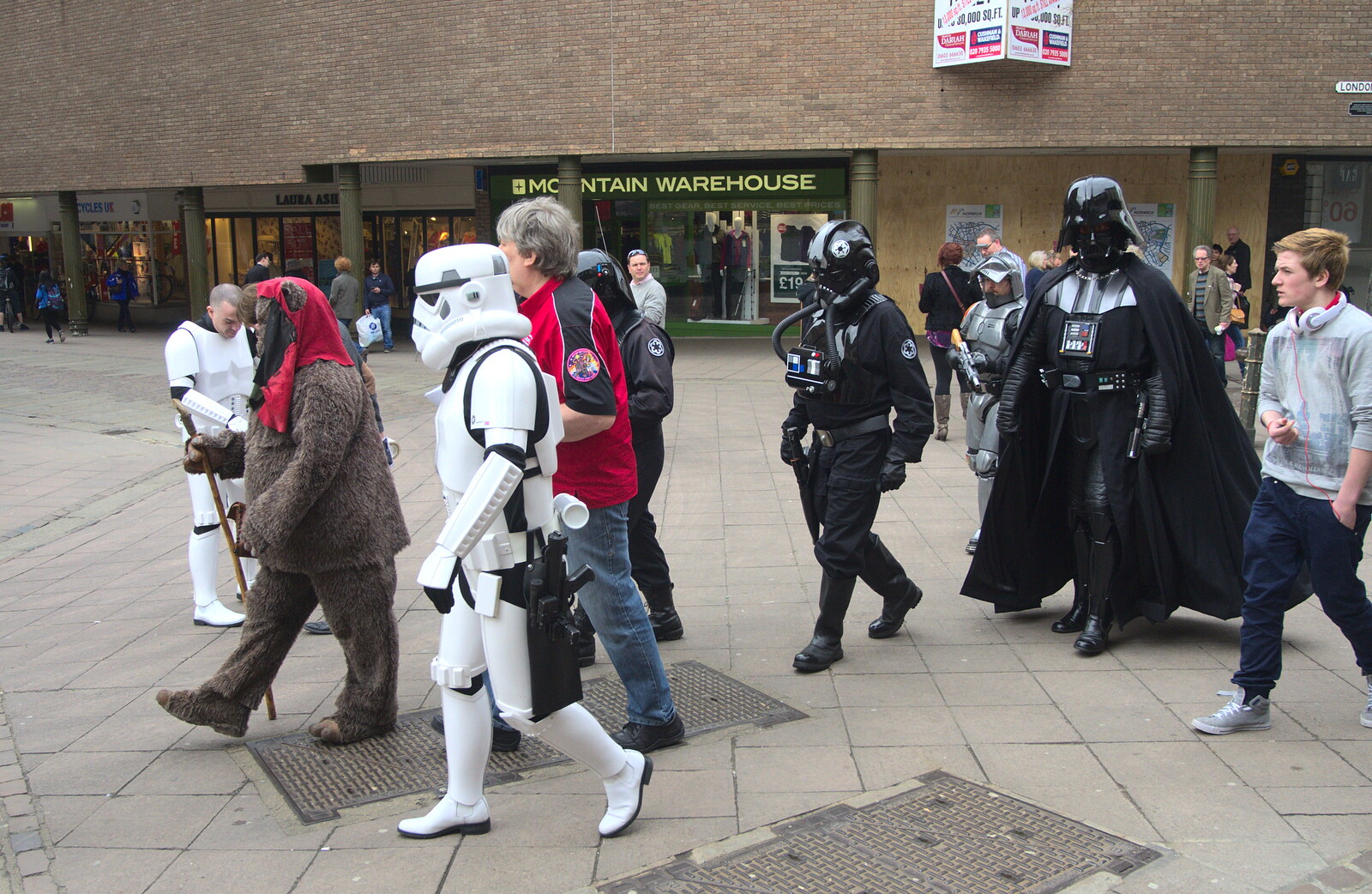 Stormtroopers and Darth Vader stroll around from A Very Random Norwich Day, and The BBs at Laxfield, Norfolk and Suffolk - 13th April 2013