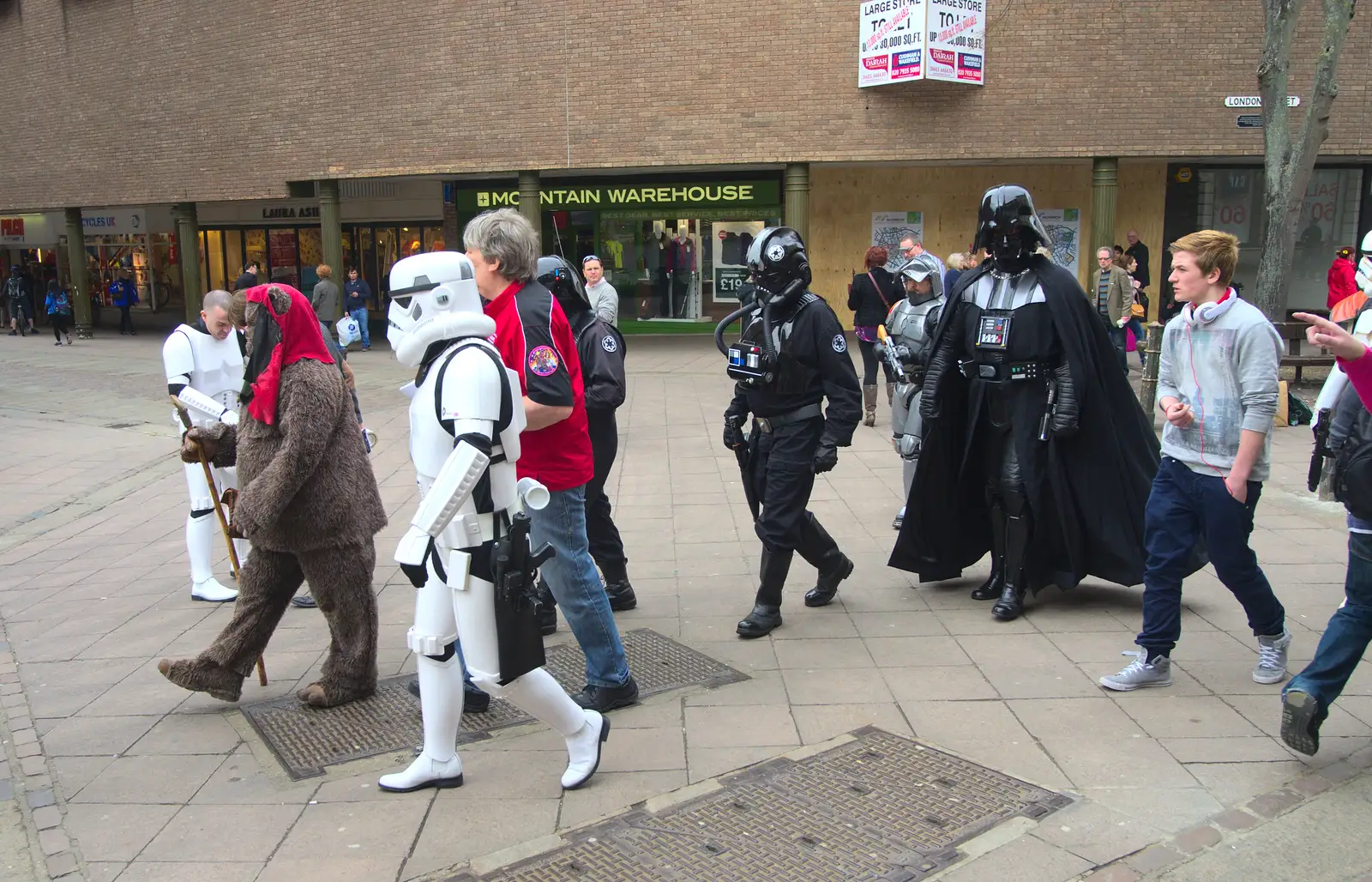 Stormtroopers and Darth Vader stroll around, from A Very Random Norwich Day, and The BBs at Laxfield, Norfolk and Suffolk - 13th April 2013