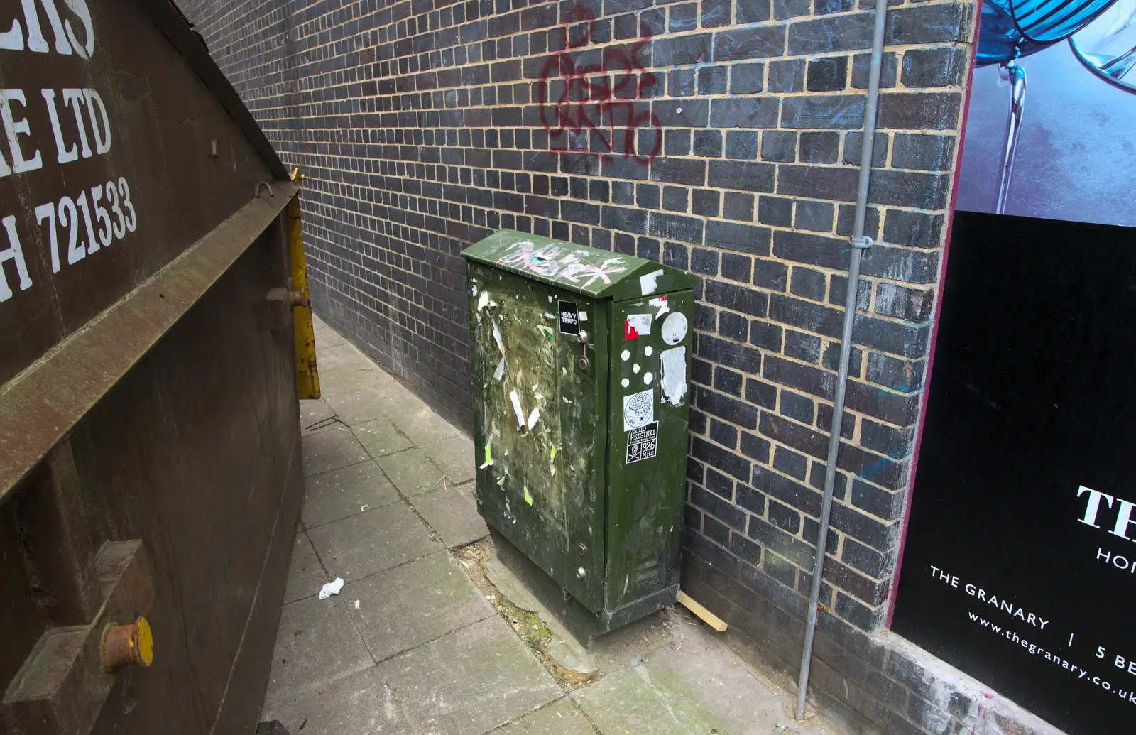 A messy telecoms cabinet, from A Very Random Norwich Day, and The BBs at Laxfield, Norfolk and Suffolk - 13th April 2013