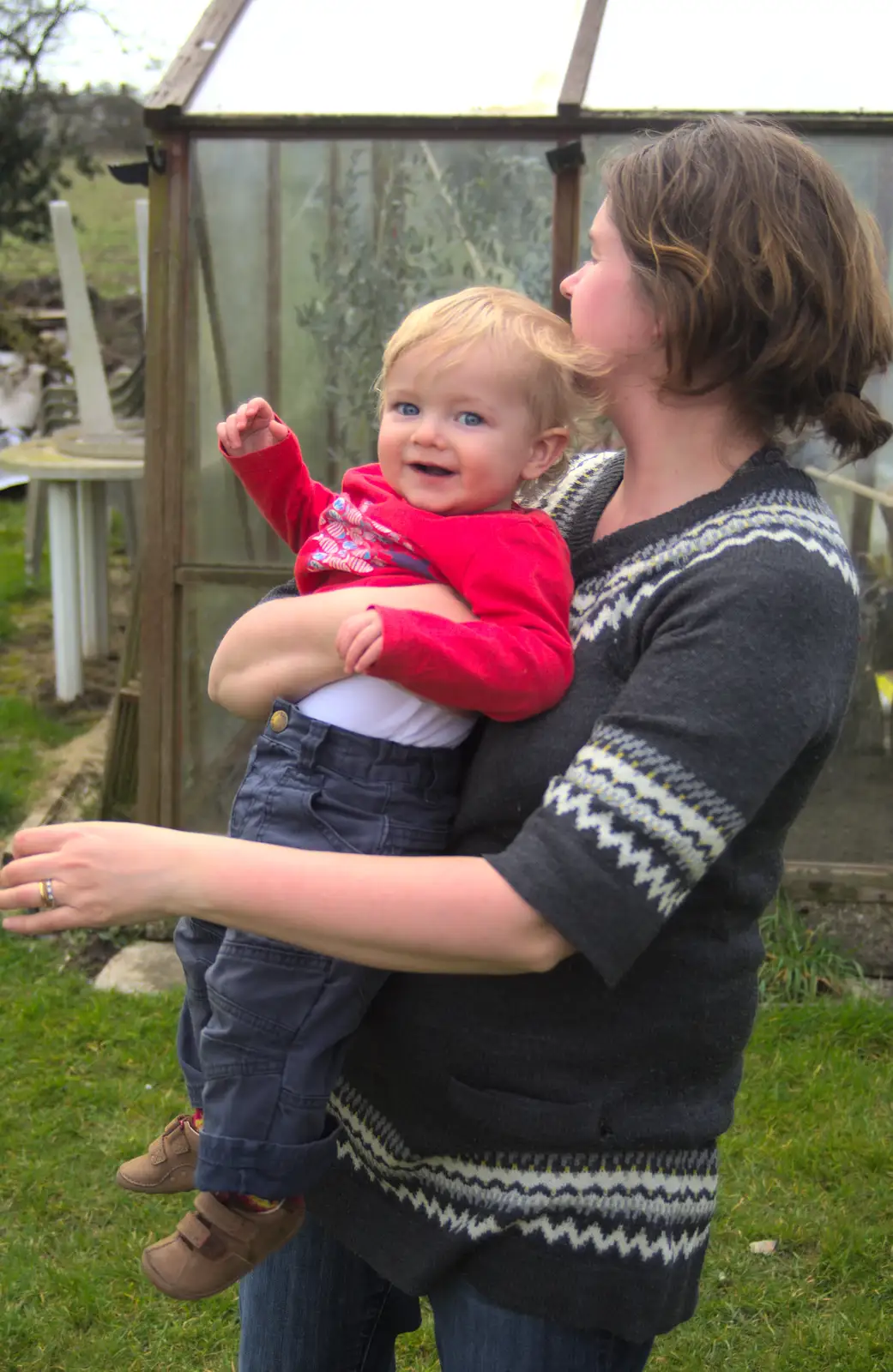 Harry is scooped up by Isobel, from A Very Random Norwich Day, and The BBs at Laxfield, Norfolk and Suffolk - 13th April 2013