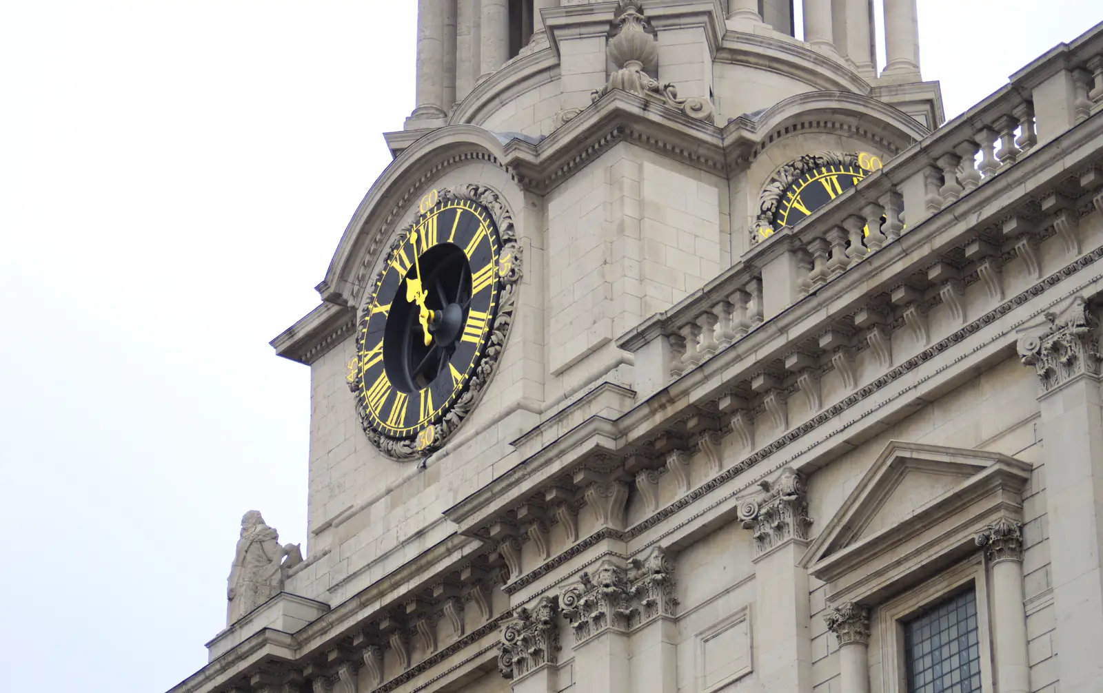 The clock of St. Paul's shows it's nearly time, from Margaret Thatcher's Funeral, St. Paul's, London - 17th April 2013