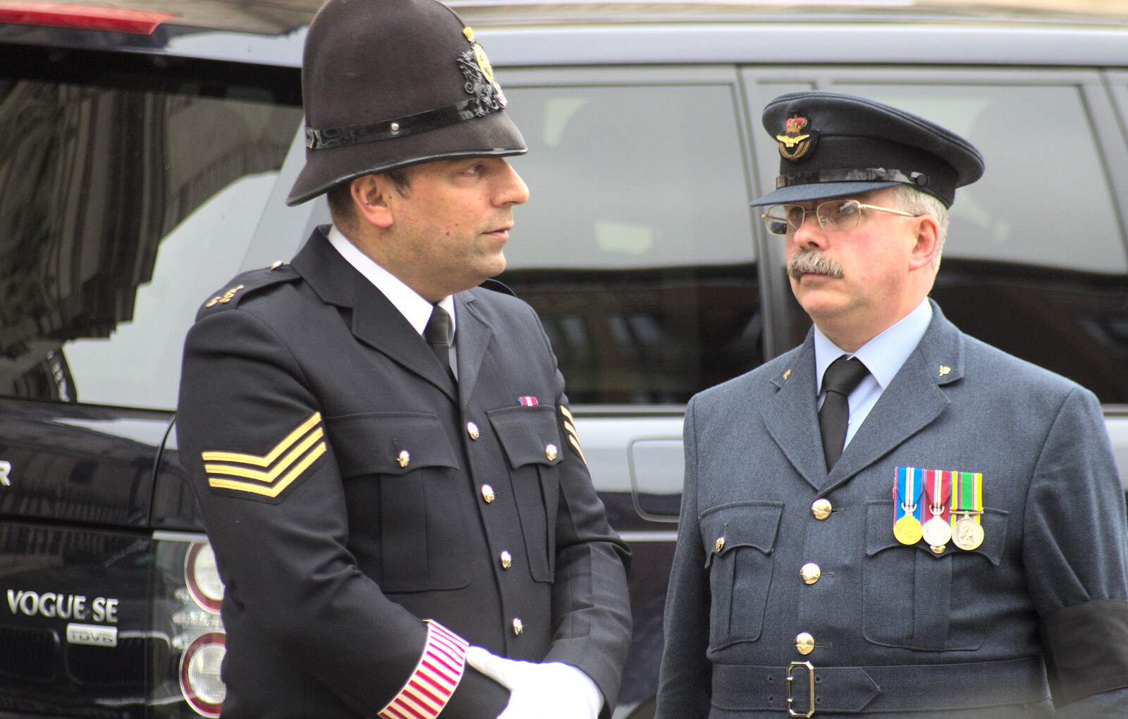 A Met sergeant and an RAF type from Margaret Thatcher's Funeral, St. Paul's, London - 17th April 2013