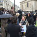 More interviewing, Margaret Thatcher's Funeral, St. Paul's, London - 17th April 2013