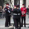 A soldier points, Margaret Thatcher's Funeral, St. Paul's, London - 17th April 2013